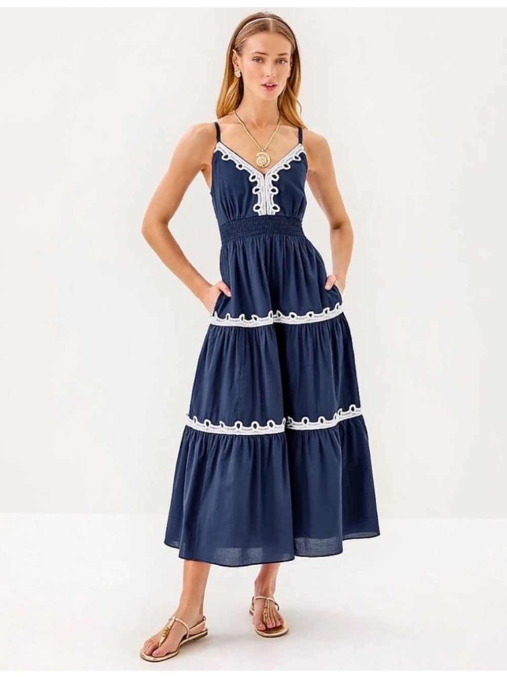 NWT Lilly Pulitzer
Zanna Cotton Embroidered Midi-Dress
